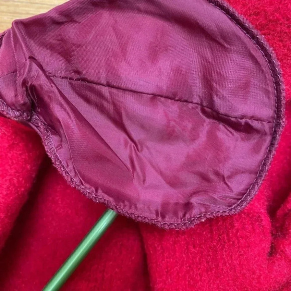 Vintage - Red Boiled Wool Shacket Cardigan - Picture 11 of 12